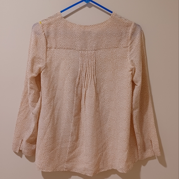 NWOT VINEYARD VINES Silk Blend Ivory Dot Pintuck Pullover Long Sleeve Top - Picture 6 of 9